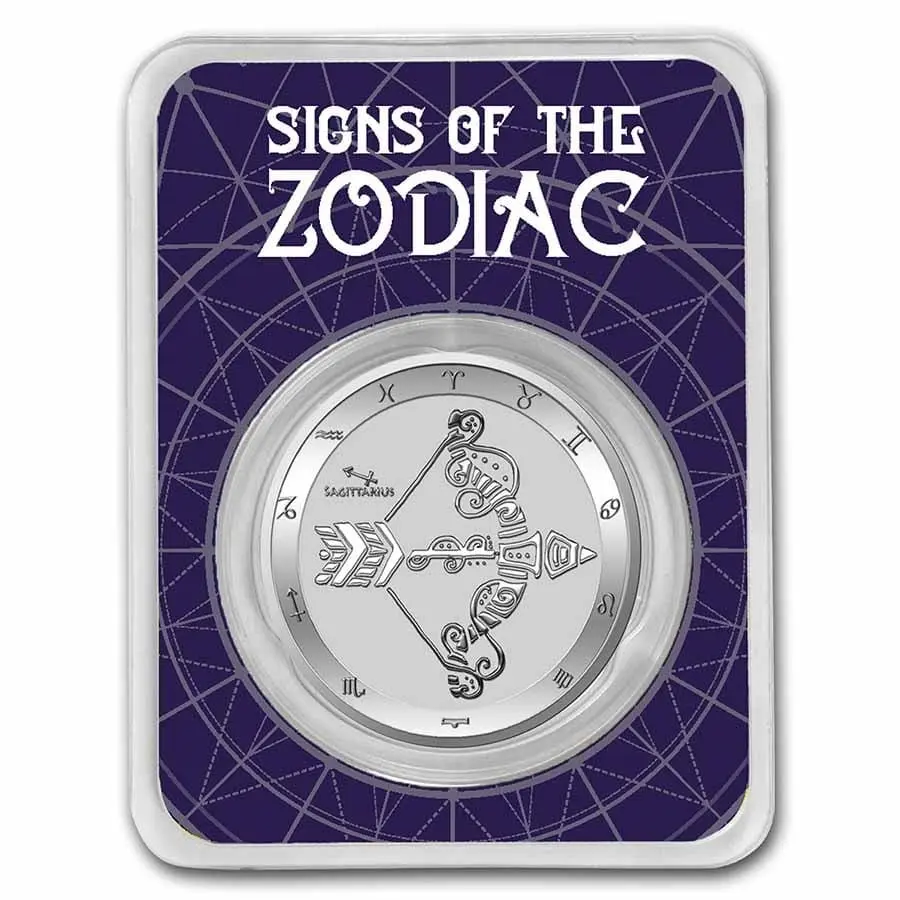 Tokelau – stříbrná mince 1 oz  Znamení zvěrokruhu: Střelec (Sagittarius) Ag 999  9Fine Mint TEP