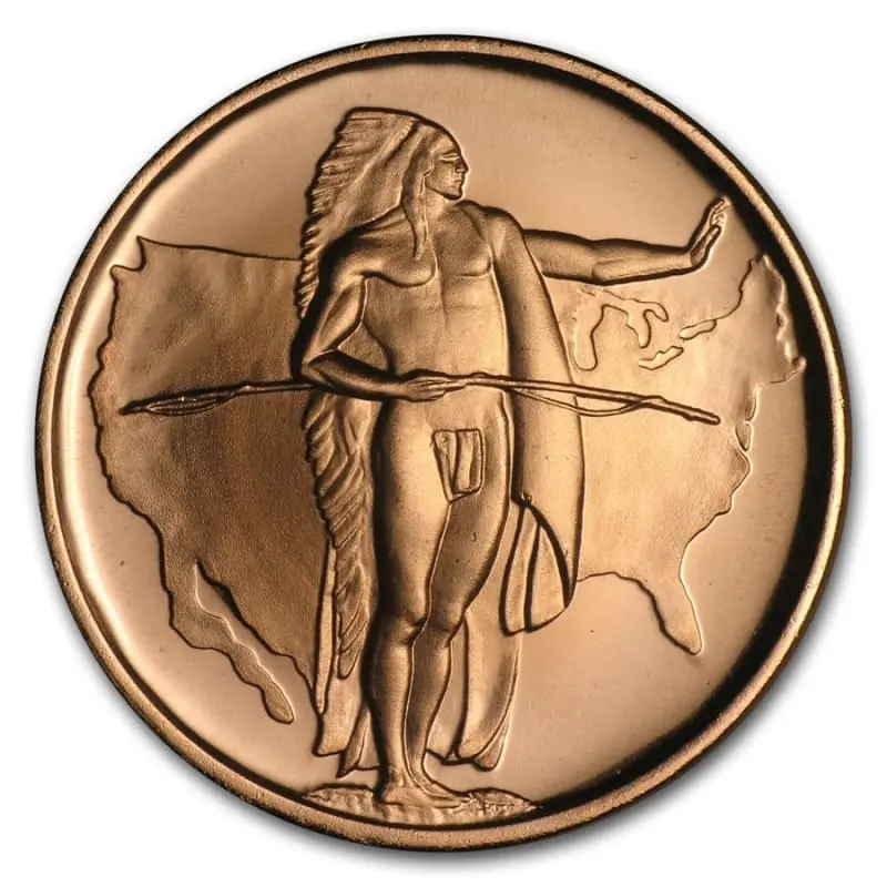 Private Mint Měděná mince Odvolání k velkému duchu Oregon 1 Oz