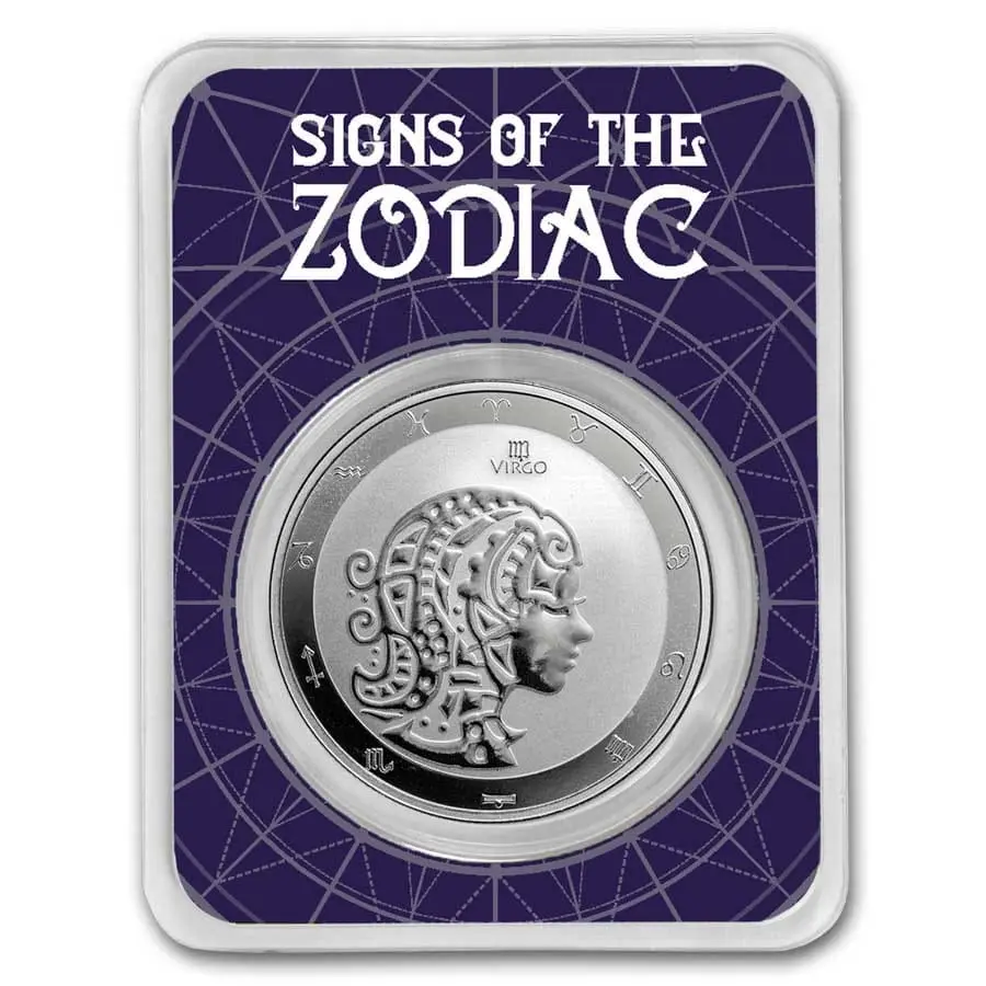 Tokelau – stříbrná mince 1 oz Znamení zvěrokruhu: Panna (Virgo) Ag 999 9Fine Mint TEP
