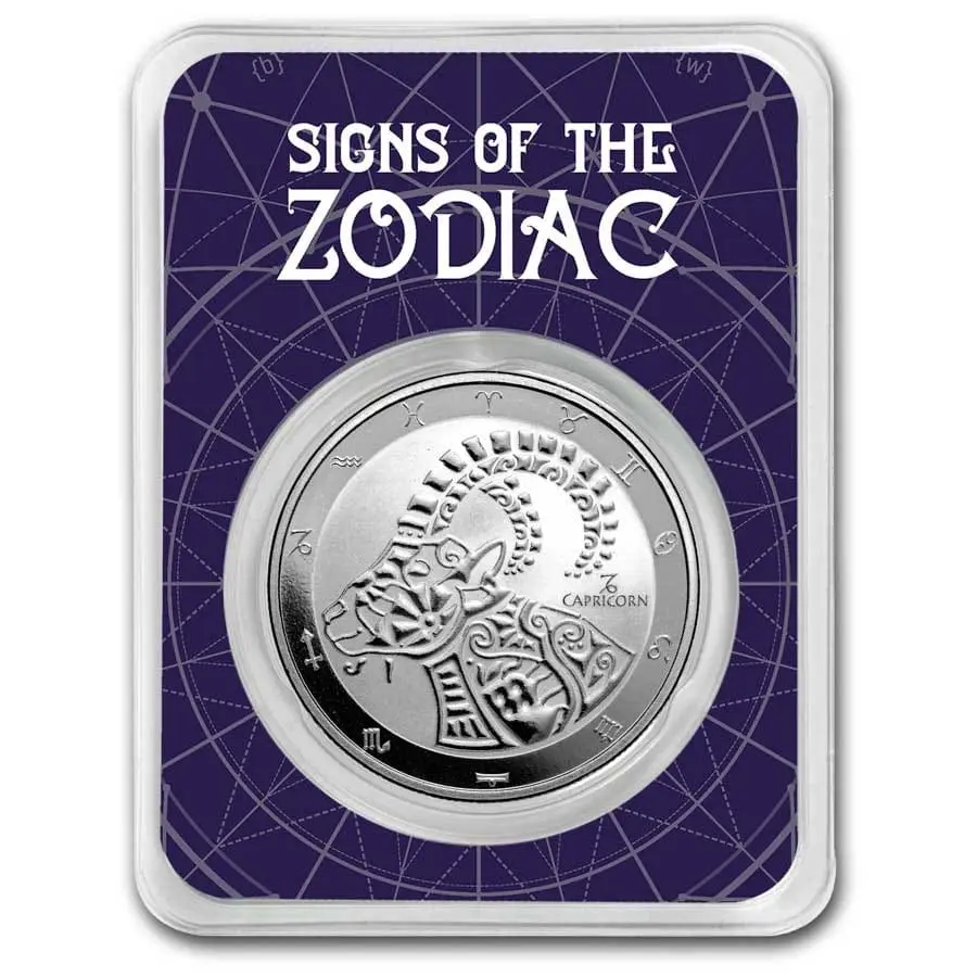 Tokelau – stříbrná mince 1 oz Znamení zvěrokruhu: Kozoroh (Capricorn)  Ag 999  9Fine Mint  TEP