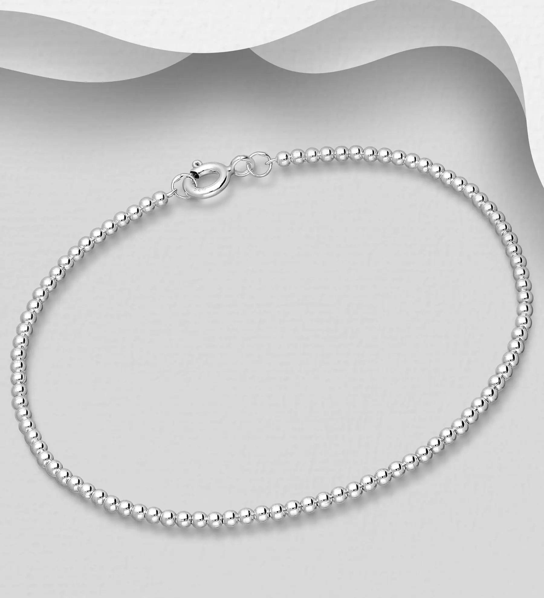 Náramek 925  Stříbrný Ball, 2 mm široký