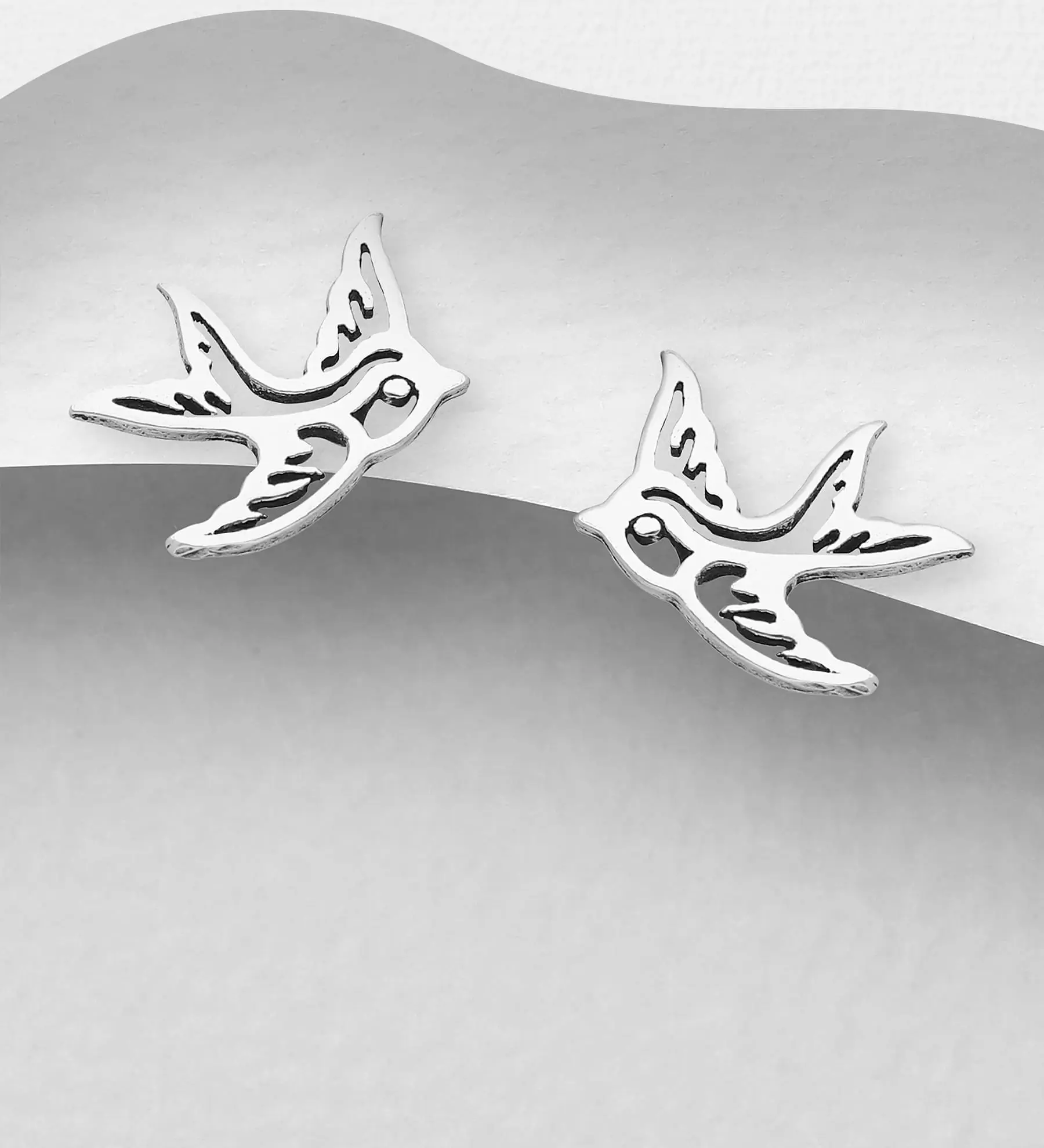 Stříbrné náušnice 925 Bird Ptáček