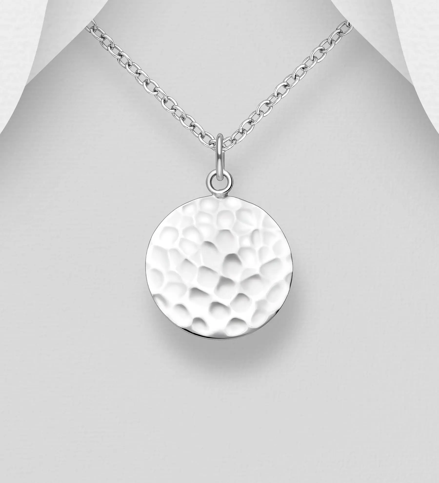Přívěsek Circle Hammered ze stříbra 925