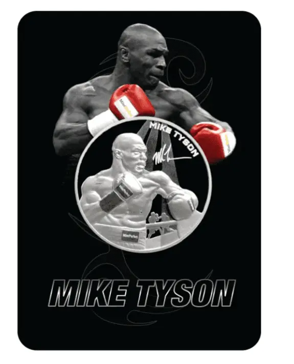 Stříbrná reliéfní mince 2024 Samoa 1oz Mike Tyson v blistrové kartě