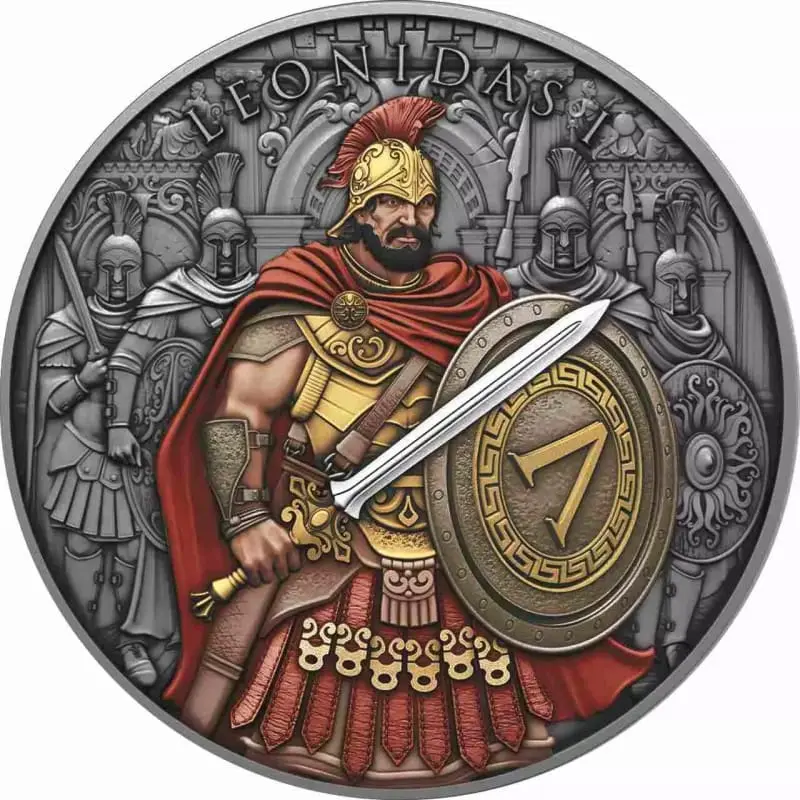 Stříbrná mince Leonidas I. – 1 oz ryzího stříbra 0,999