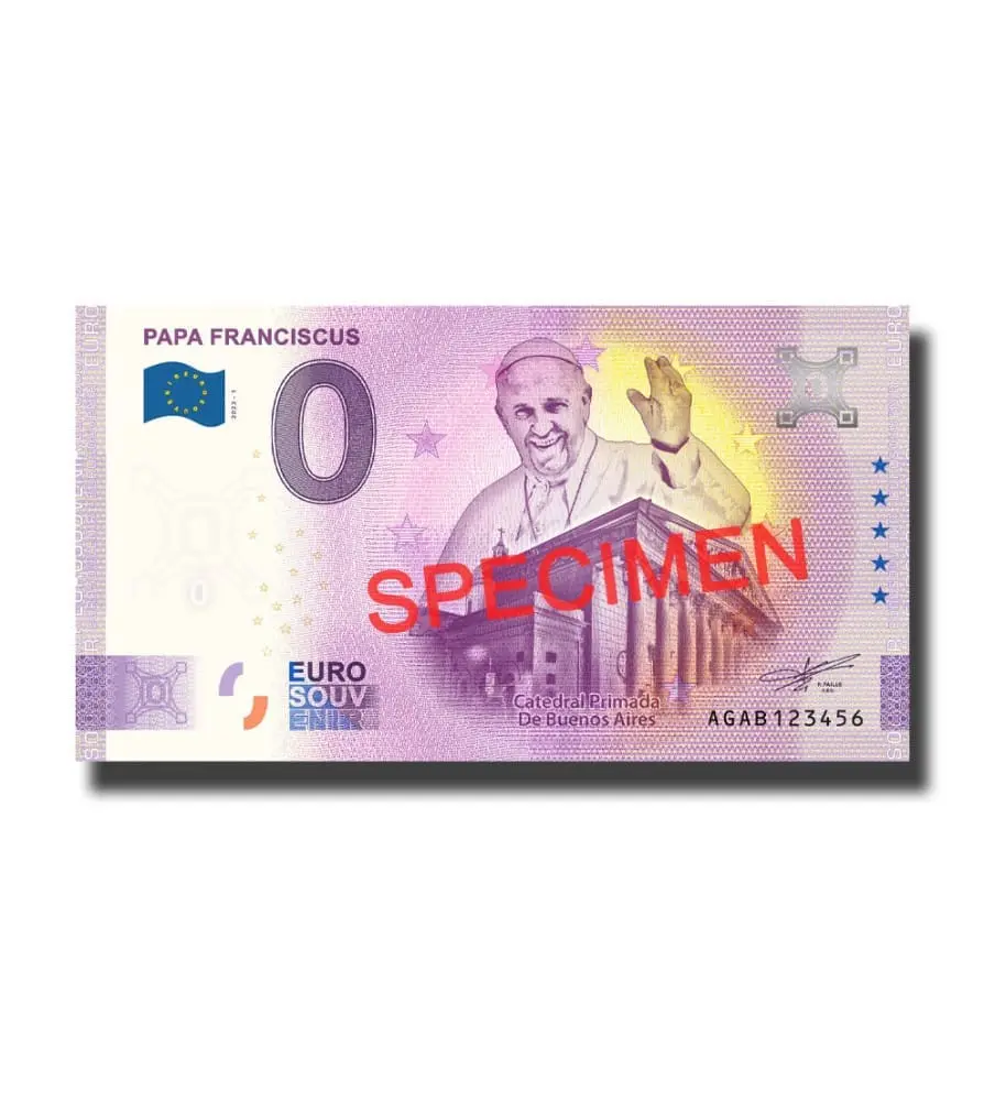 0 Euro Suvenýr bankovka Papa Franciscus SPECIMEN Argentina 2022-1