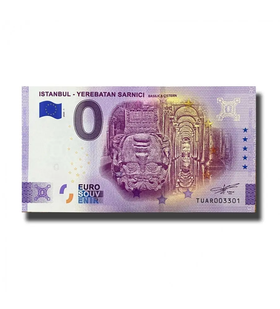 0 euro suvenýr bankovka Istanbul YEREBATAN SARNICI Turkey  2020-1