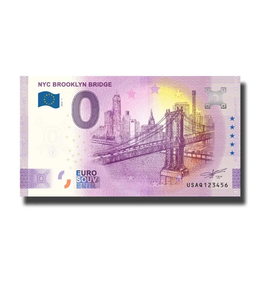 0 Euro suvenýr bankovka NYC Brooklyn Bridge USA USAQ 2023-1