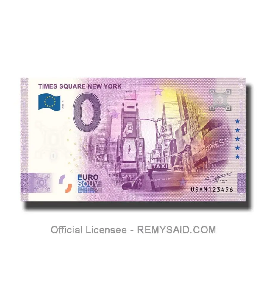 0 Euro suvenýr bankovka Times Square New York USA 2022-1