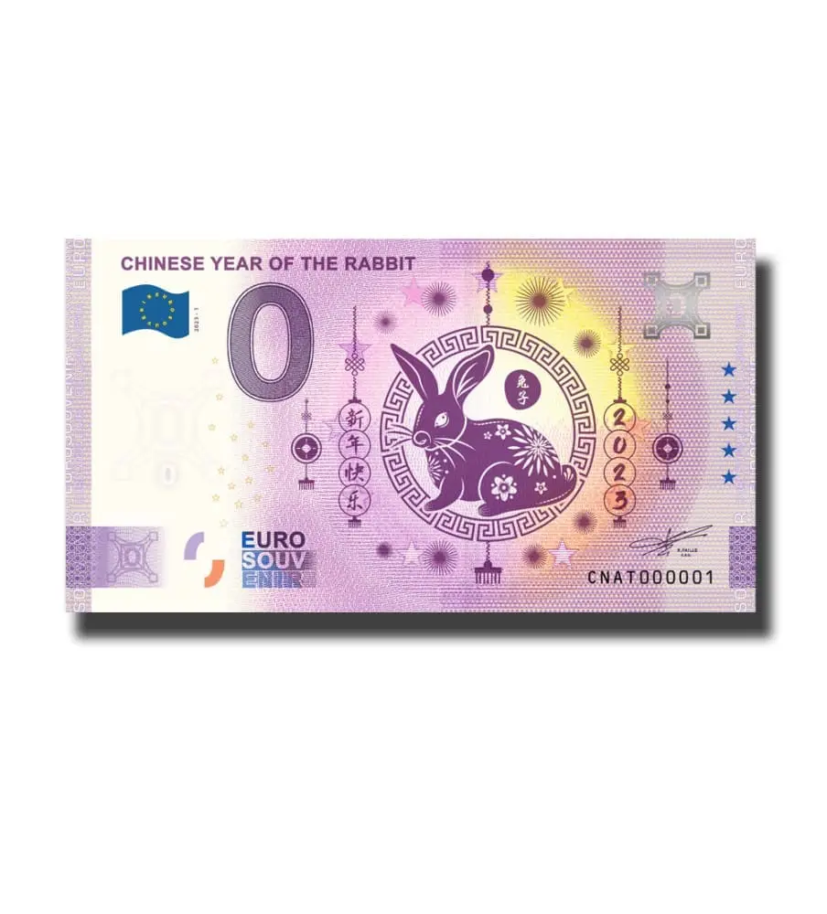 0 Euro Suvenýr bankovka Chinese Year Of The Rabbit China 2023-1