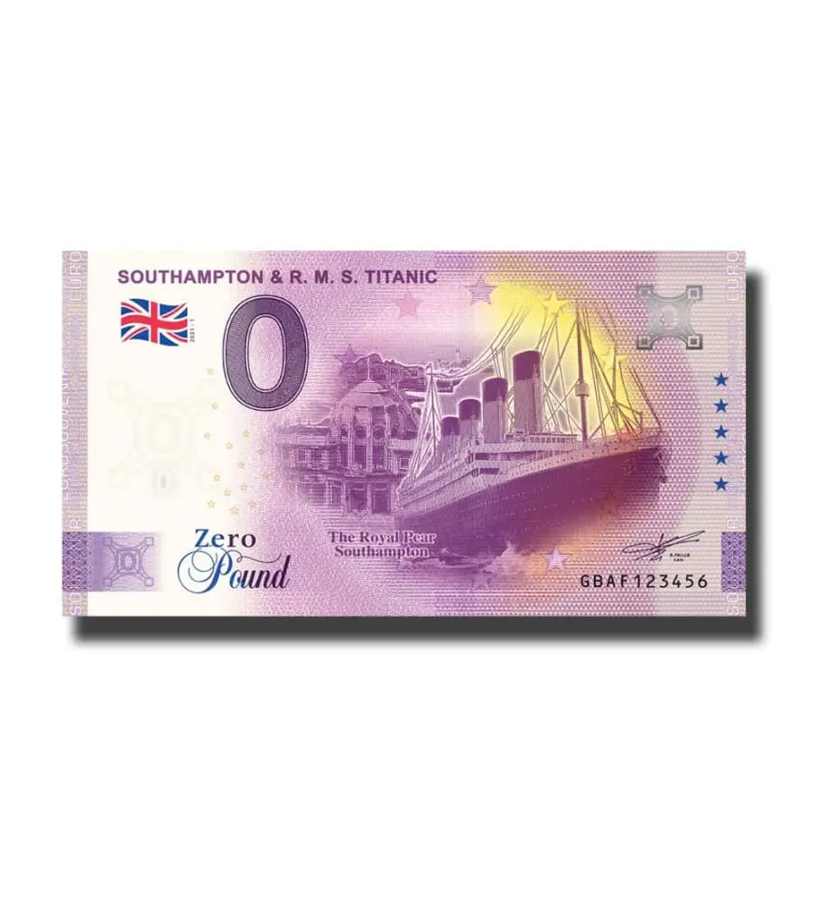 0 Euro suvenýr bankovka Southampton & R.M.S. Titanic United Kingdom GBAF 2021-1