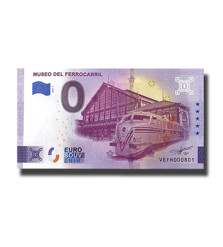 0 Euro suvenýr bankovka Museo Del Ferrocarril Spain 2022-1
