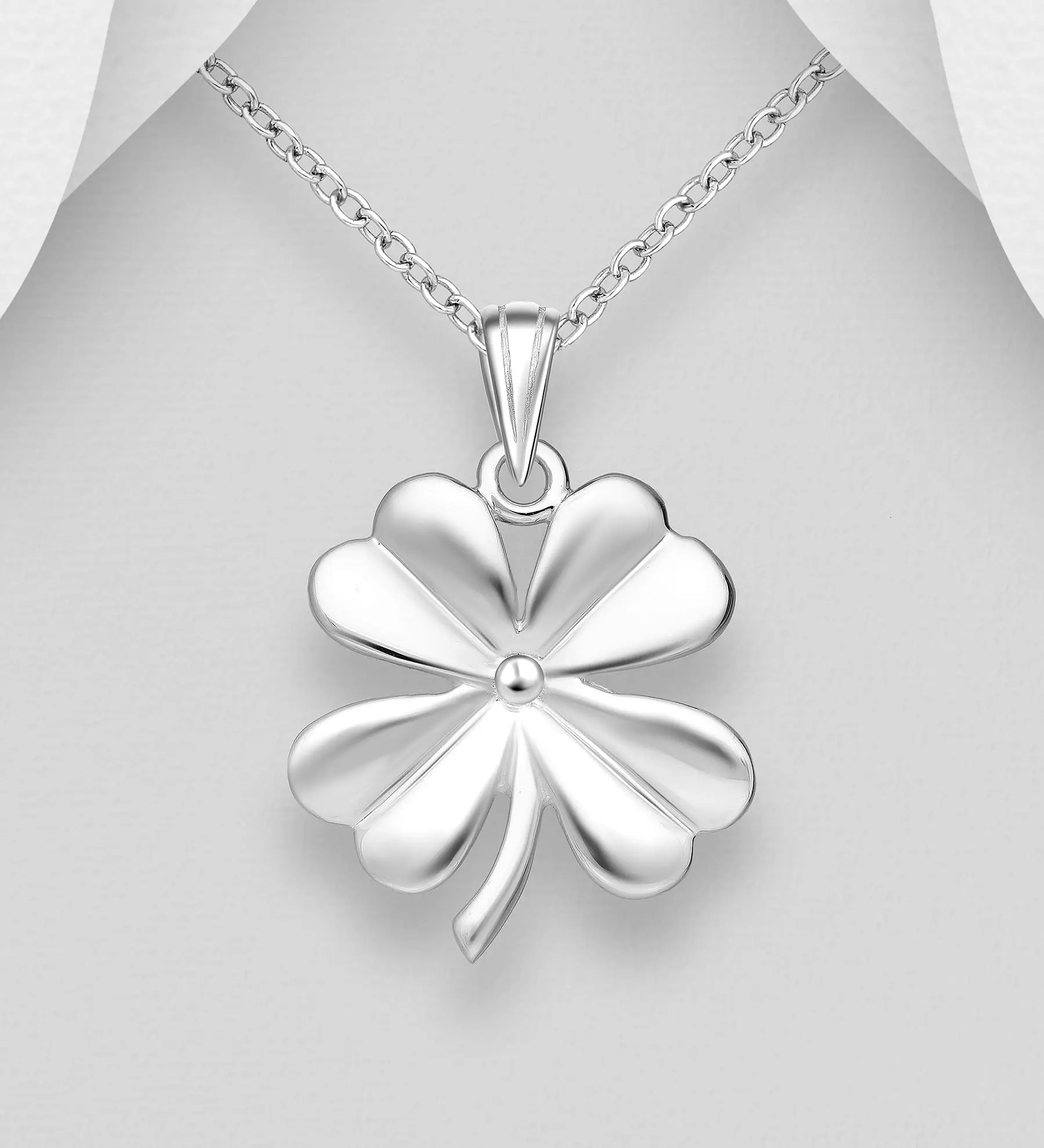 Přívěsek ze stříbra 925 Clover, Čtyřlístek