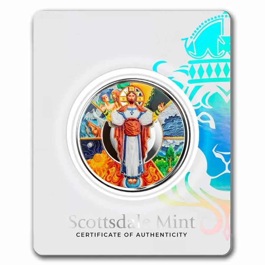 Stříbrná mince v TEP The Creator Jesus Collection 2024 1 oz $ 2 Samoa