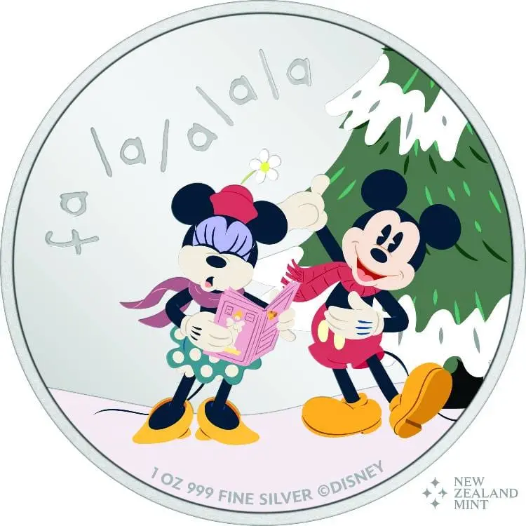 Disney Season's Greetings Veselé Vánoce 2024 1oz stříbrná proof mince