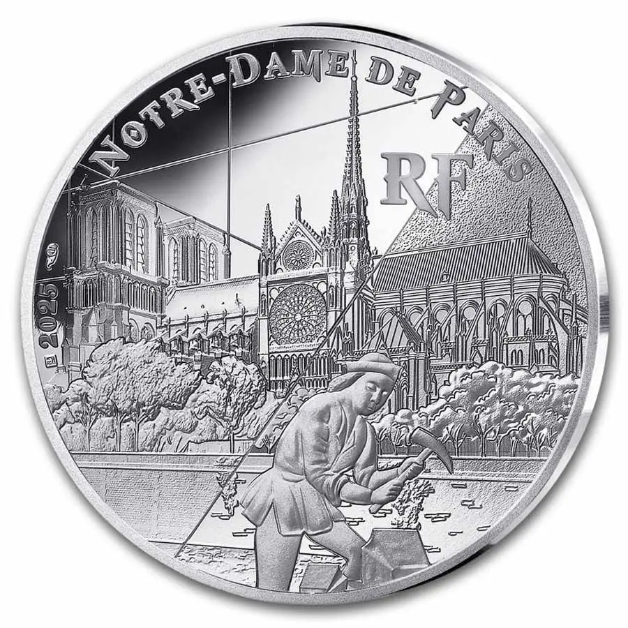 Stříbrná mince 2025 Francie 10 € Silver Proof UNESCO (Notre-Dame de Paris)