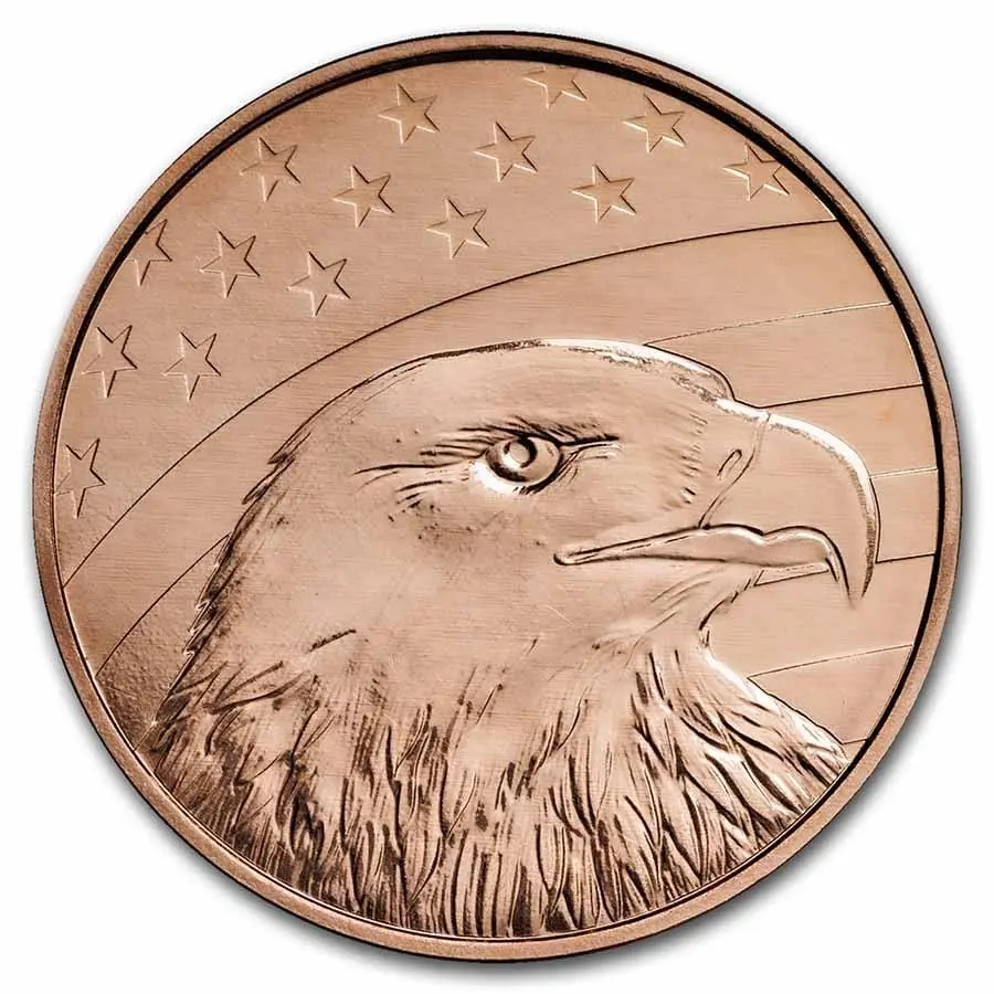 Měděná mince 1 Oz Kapitol USA, vlajka a orel
