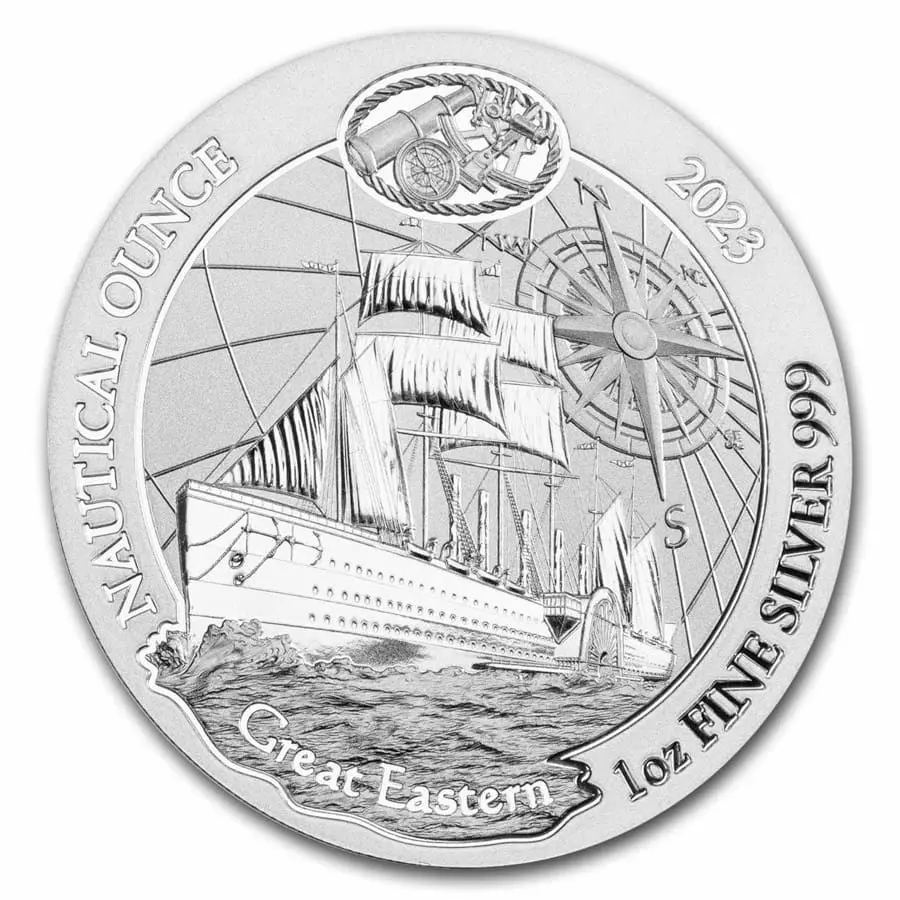 Stříbrná námořní mince Great Eastern BU 2023 Rwanda 1 oz
