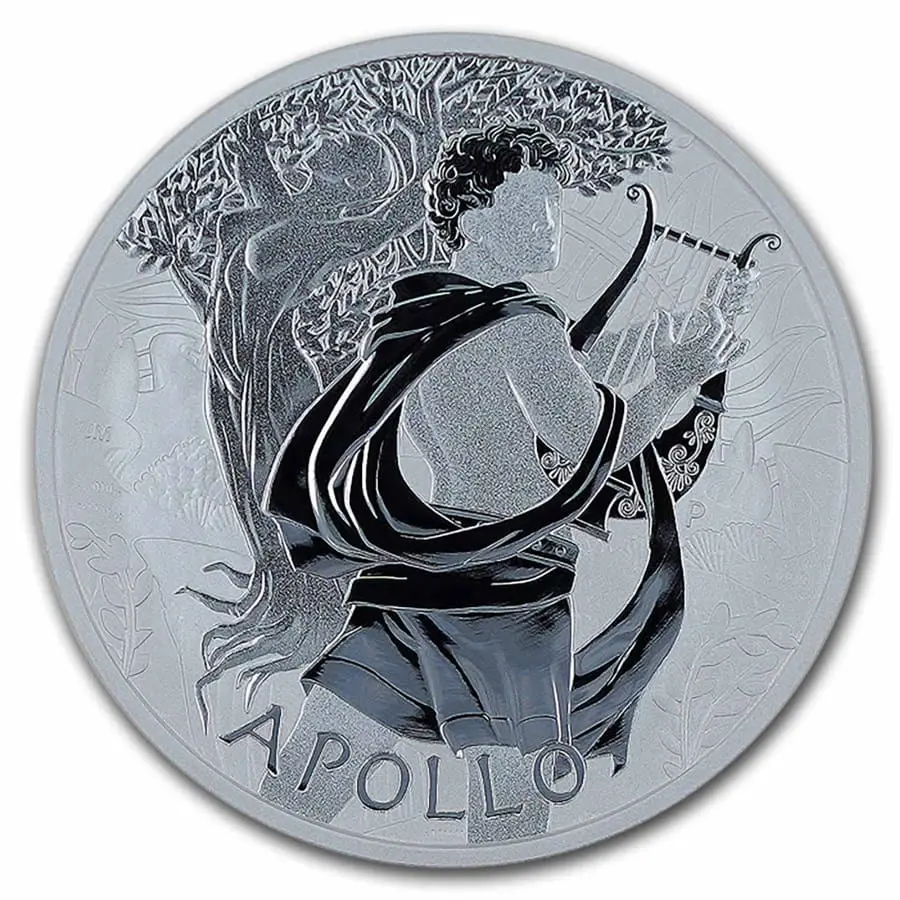 Stříbrná mince Apollo 2023 Tuvalu 1 oz bohové Olympu BU