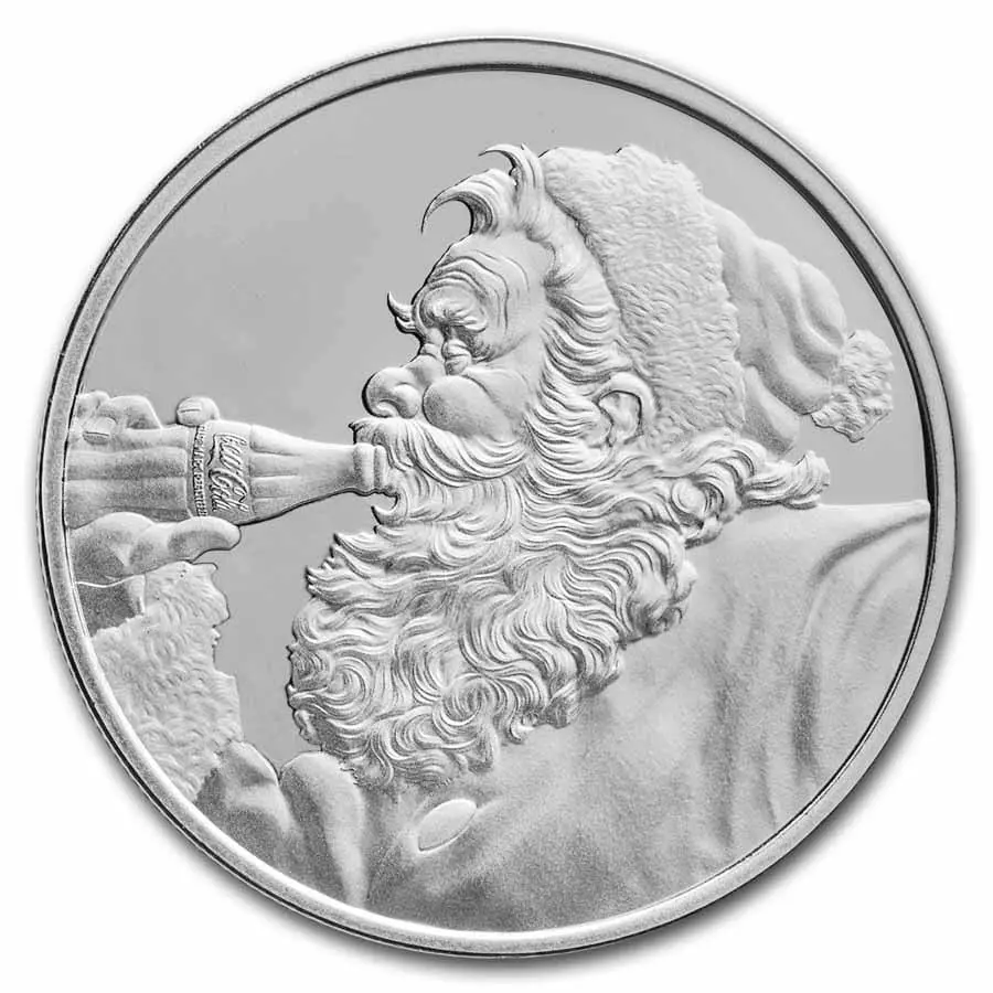 Stříbrná mince Coca-Cola® Santa 1 oz BU
