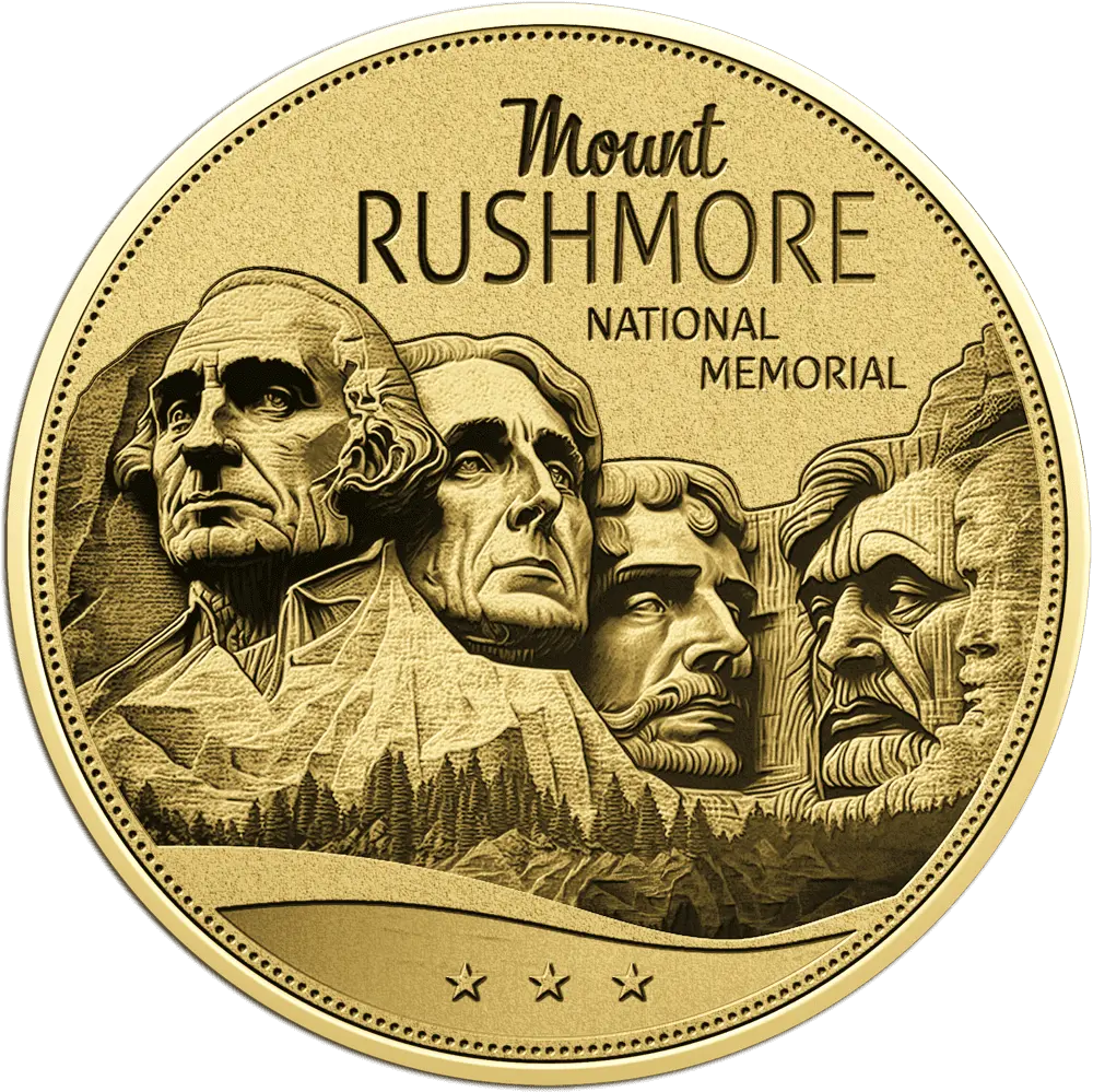 Zlaté mince Mount Rushmore  999/1000 Zlatý dárek