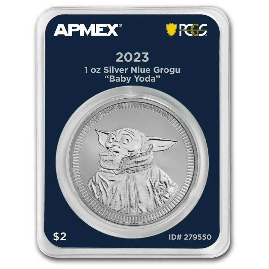 2023 Niue 1 oz $ 2 Grogu Baby Yoda v TEP (MD® Premier + PCGS FS)