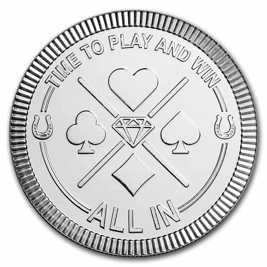 Stříbrná mince Lucky Poker 1 Oz