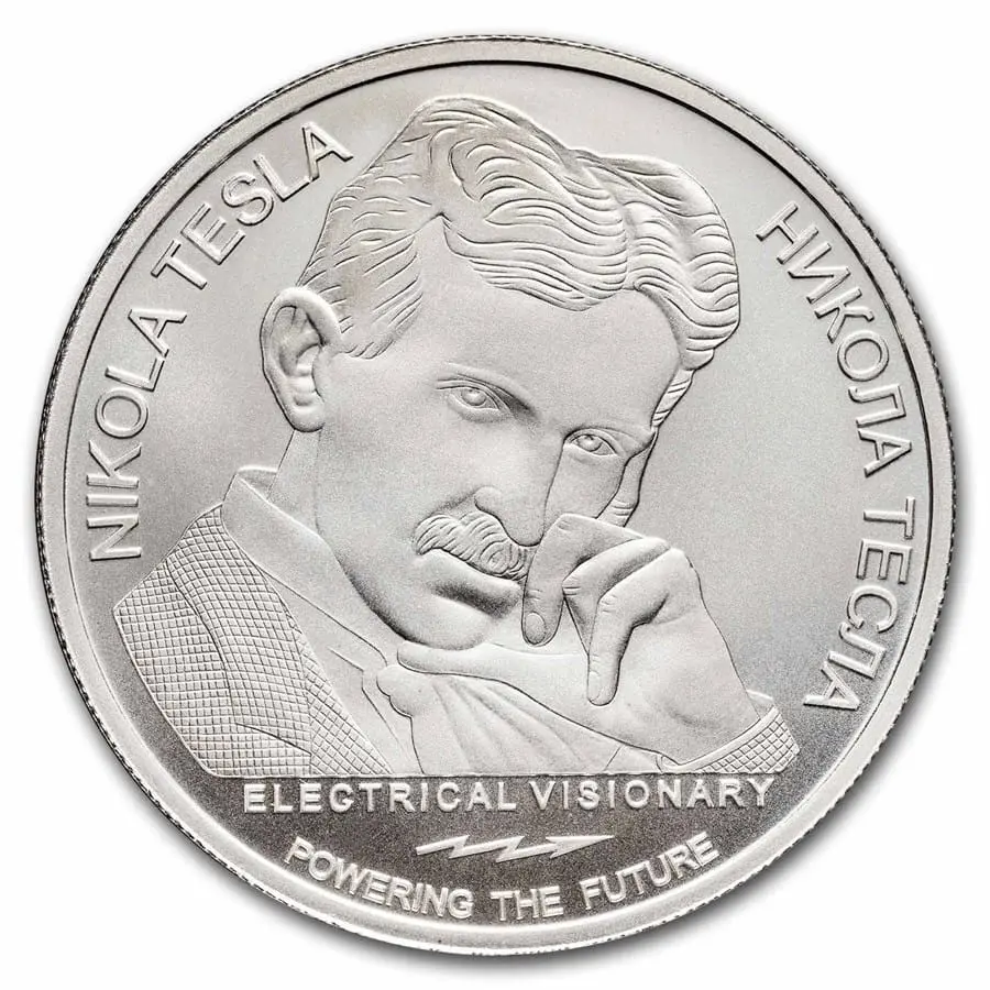 2024 Srbsko 1 oz stříbra 100 dinárů Tesla: Hydroelektrárna