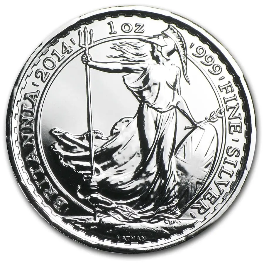 Stříbrná mince 1 oz Britannia BU (s Rokem zasvěcení koně) 2014