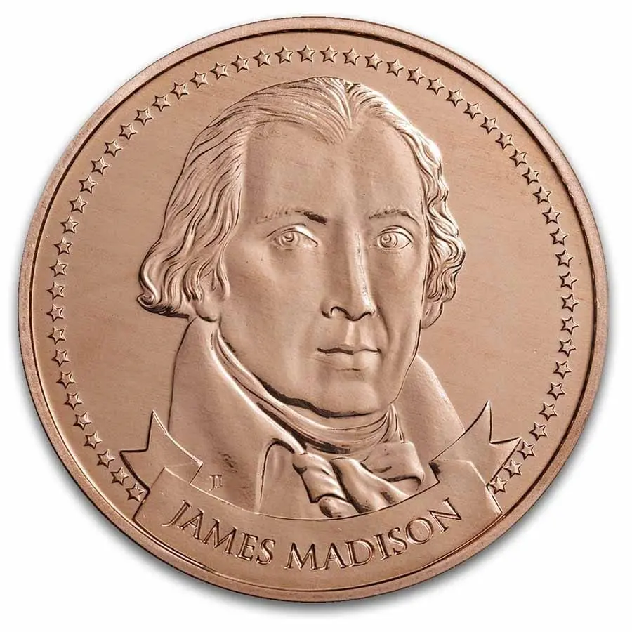 Měděná mince Zakladatelé: Madison | Psaná ústava 1 Oz