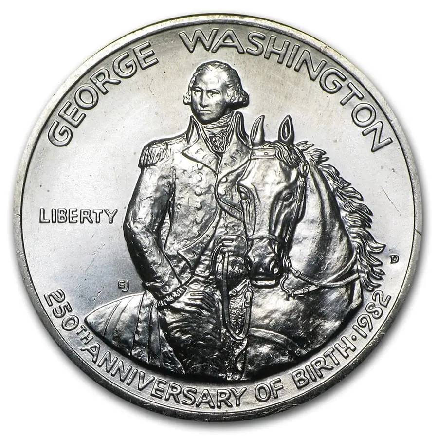 1982 Washington 1/2 dolar 90% stříbro Commem BU/Pr (bez krabice/COA)
