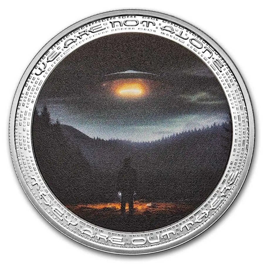 Stříbrná mince UFO & Aliens: UFO and Human 1 Oz