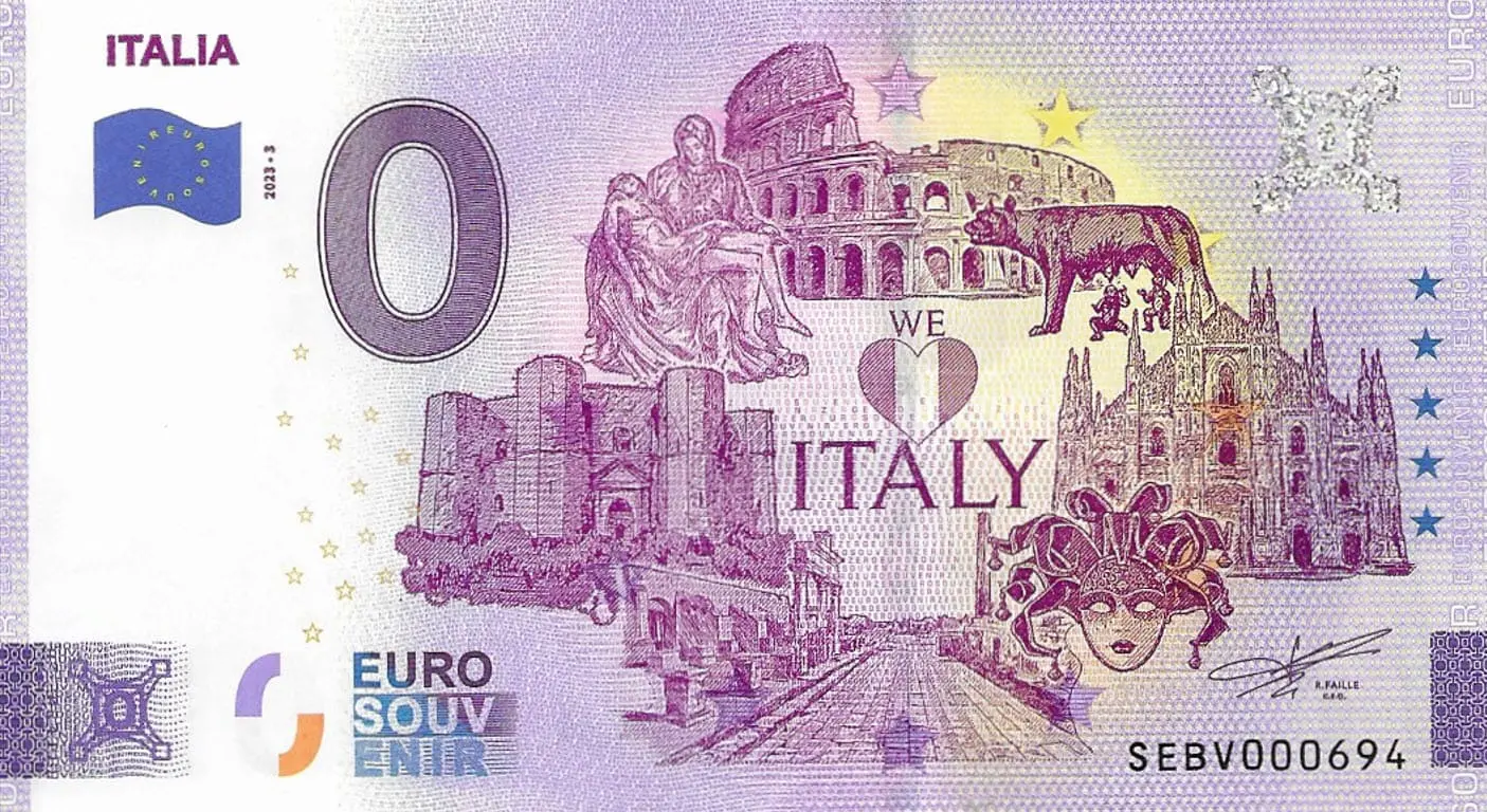 0 EUR bankovka Italia