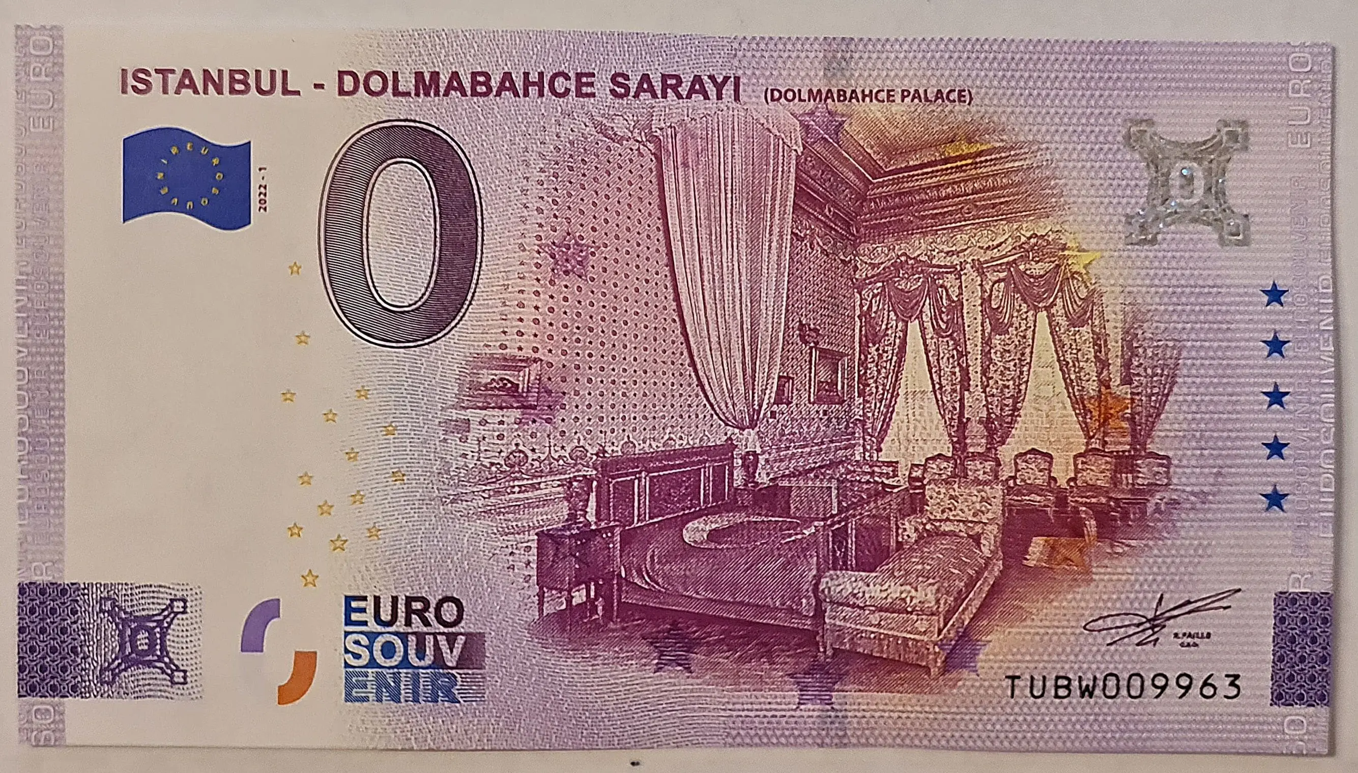 0 EUR bankovka ISTANBUL – DOLMABAHCE SARAYI