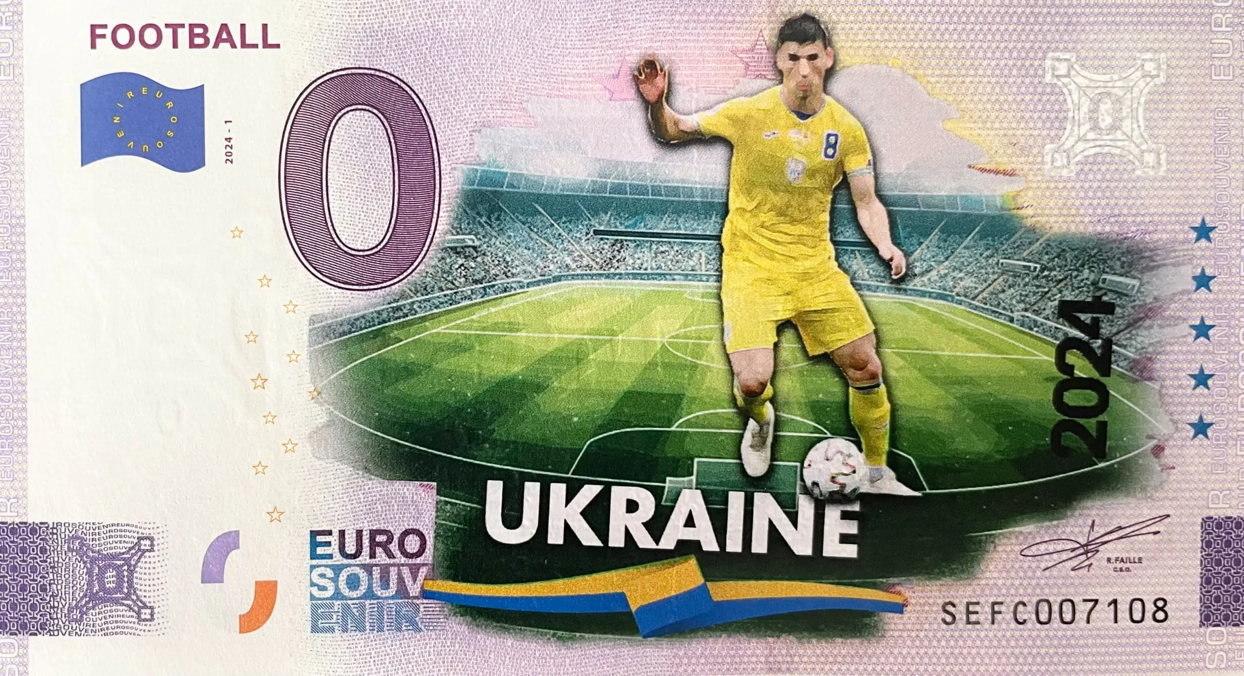 0 EUR bankovka Ukrajina - Mistrovství Evropy UEFA 2024