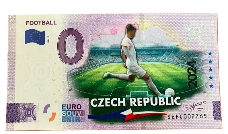 0 EUR bankovka FOOTBALL ČESKÁ REPUBLICA / CZECH REPUBLIC 2024