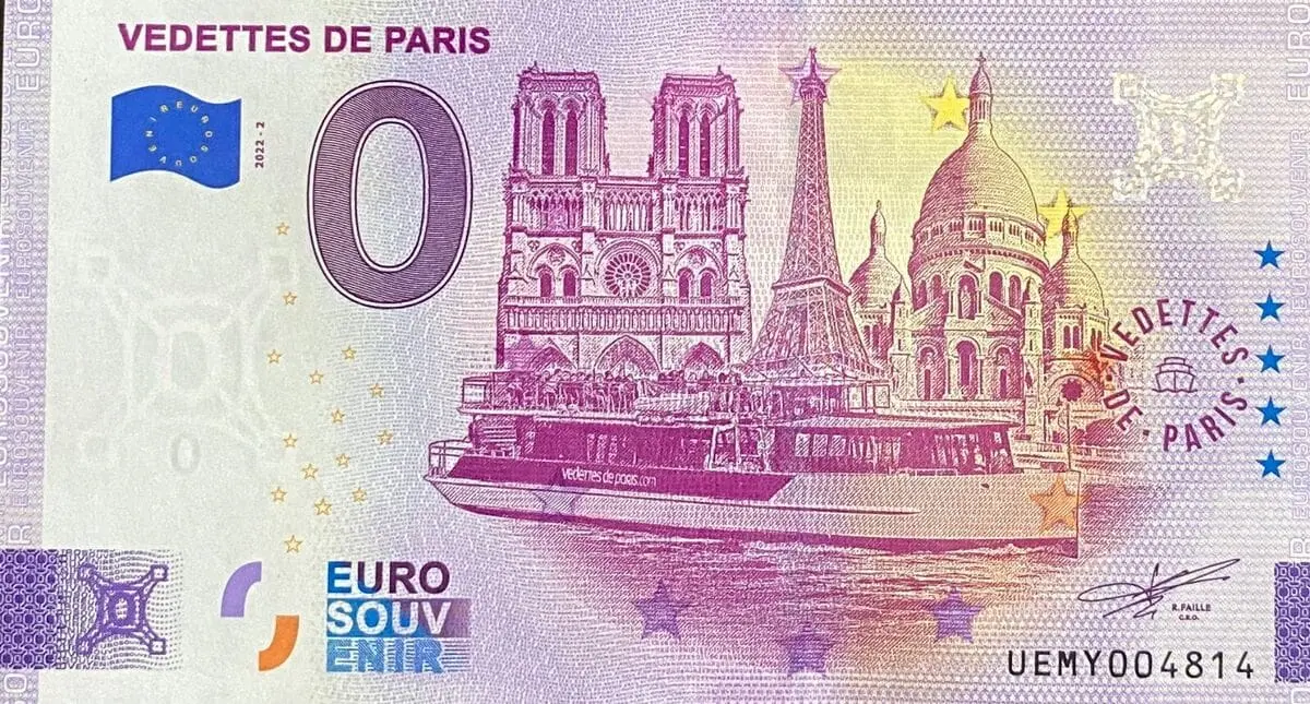 0 EUR bankovka VEDETTES DE PARIS 2022