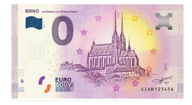 0 EUR bankovka Brno 2019