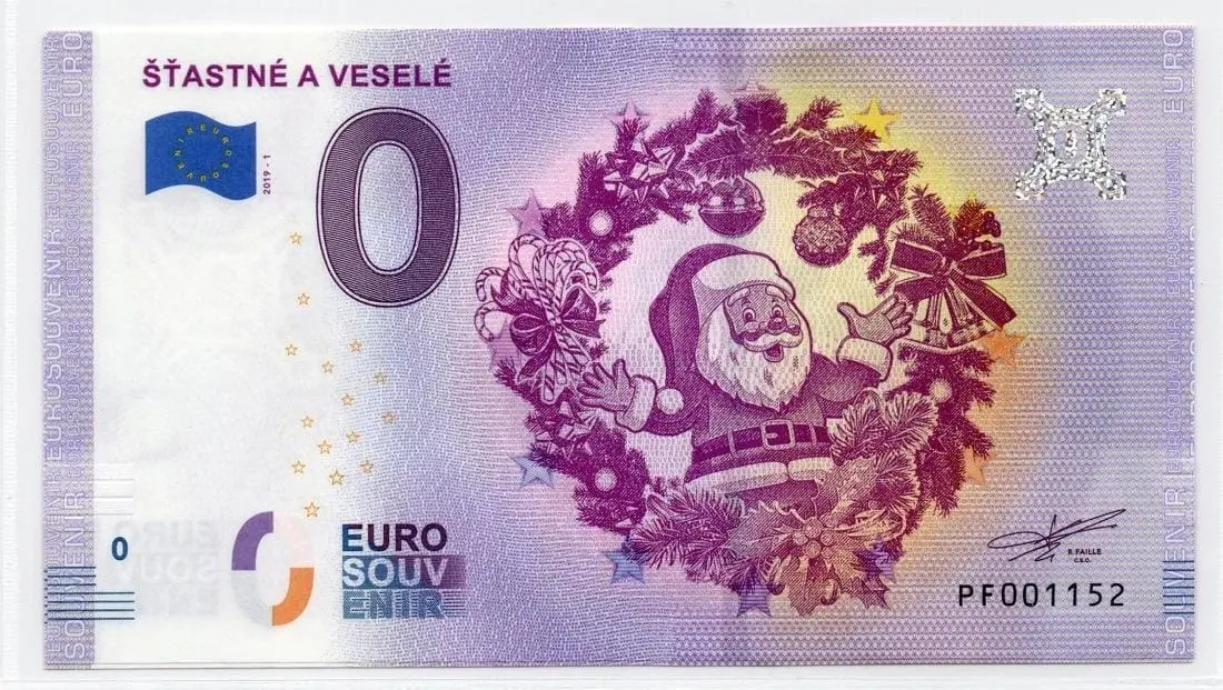 0 EUR bankovka Šťastné a veselé 2019-1