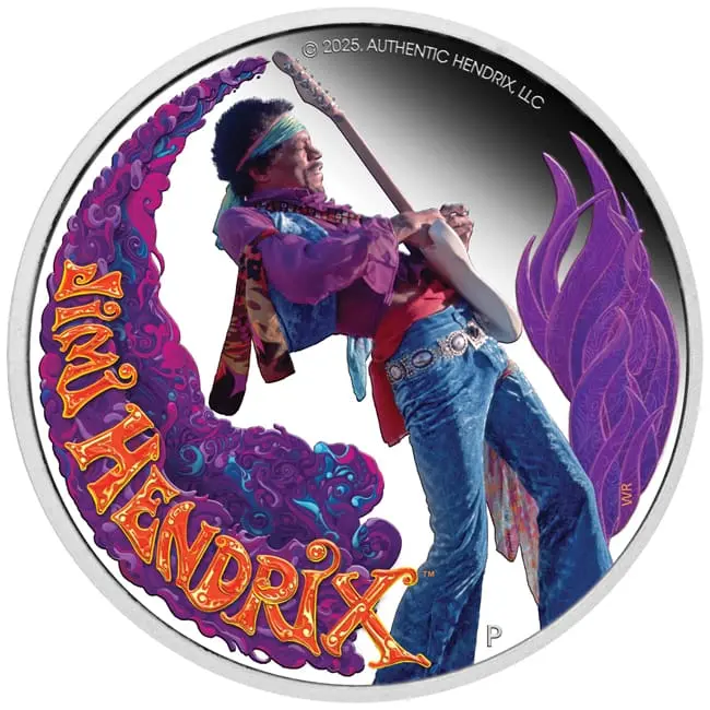 Stříbrná mince Jimi Hendrix 1 Oz 2025