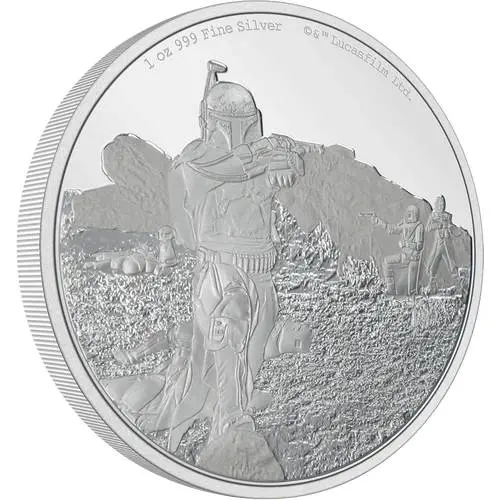 Stříbrná mince Boba Fett Mandalorian™ 2022 – 1 oz Proof – Niue – Limitovaná edice 5000 ks