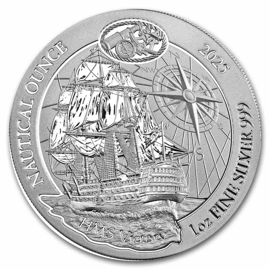 Stříbrná mince Rwanda 260 let HMS Victory BU 1 Oz 2025
