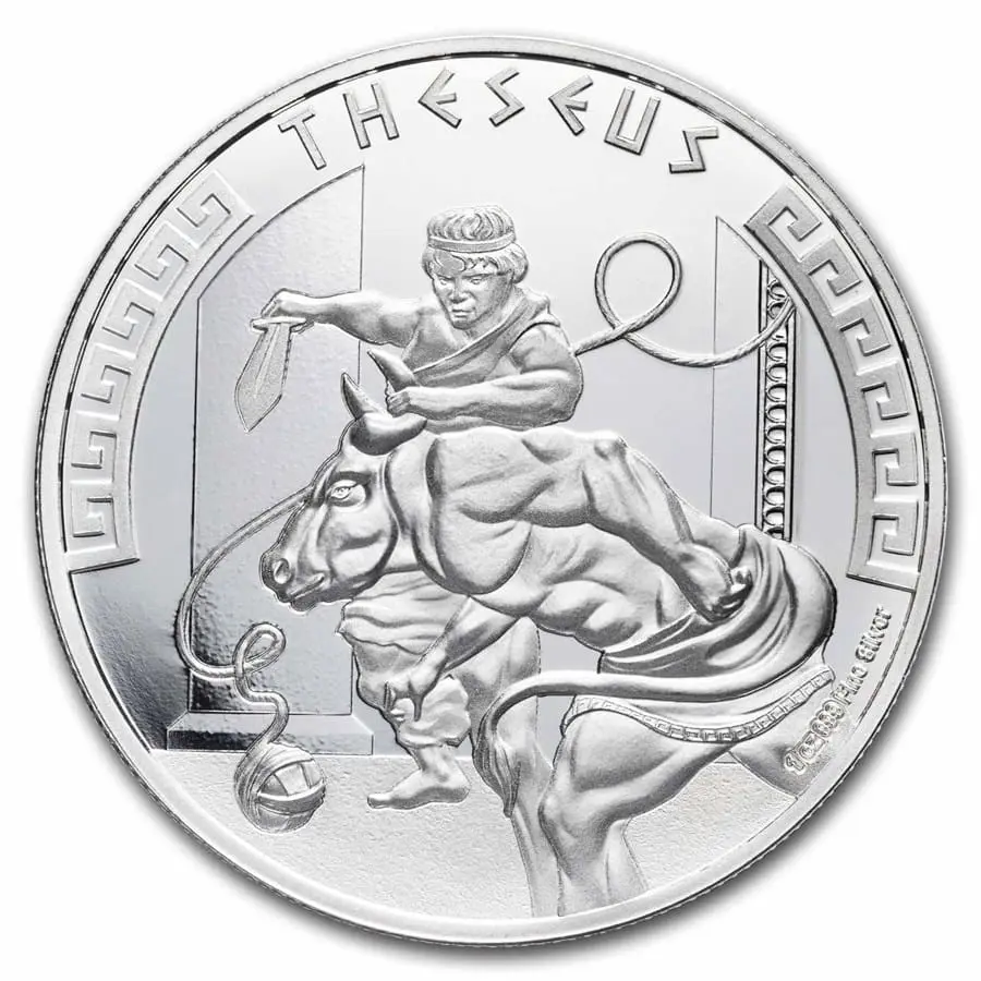 Stříbrná mince Niue 2024, 1 oz, Hrdinové řecké mytologie: Théseus, BU