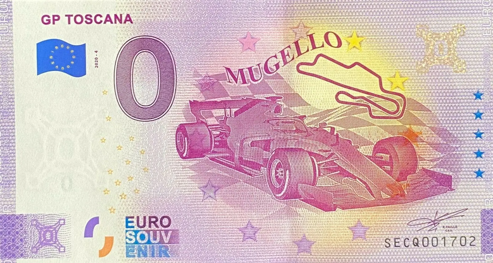 0 Euro Suvenýrová bankovka – ITÁLIE: GP Toskánska Mugello