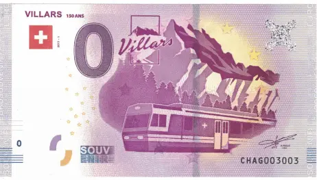 0 Euro Suvenýrová bankovka – VILLARS