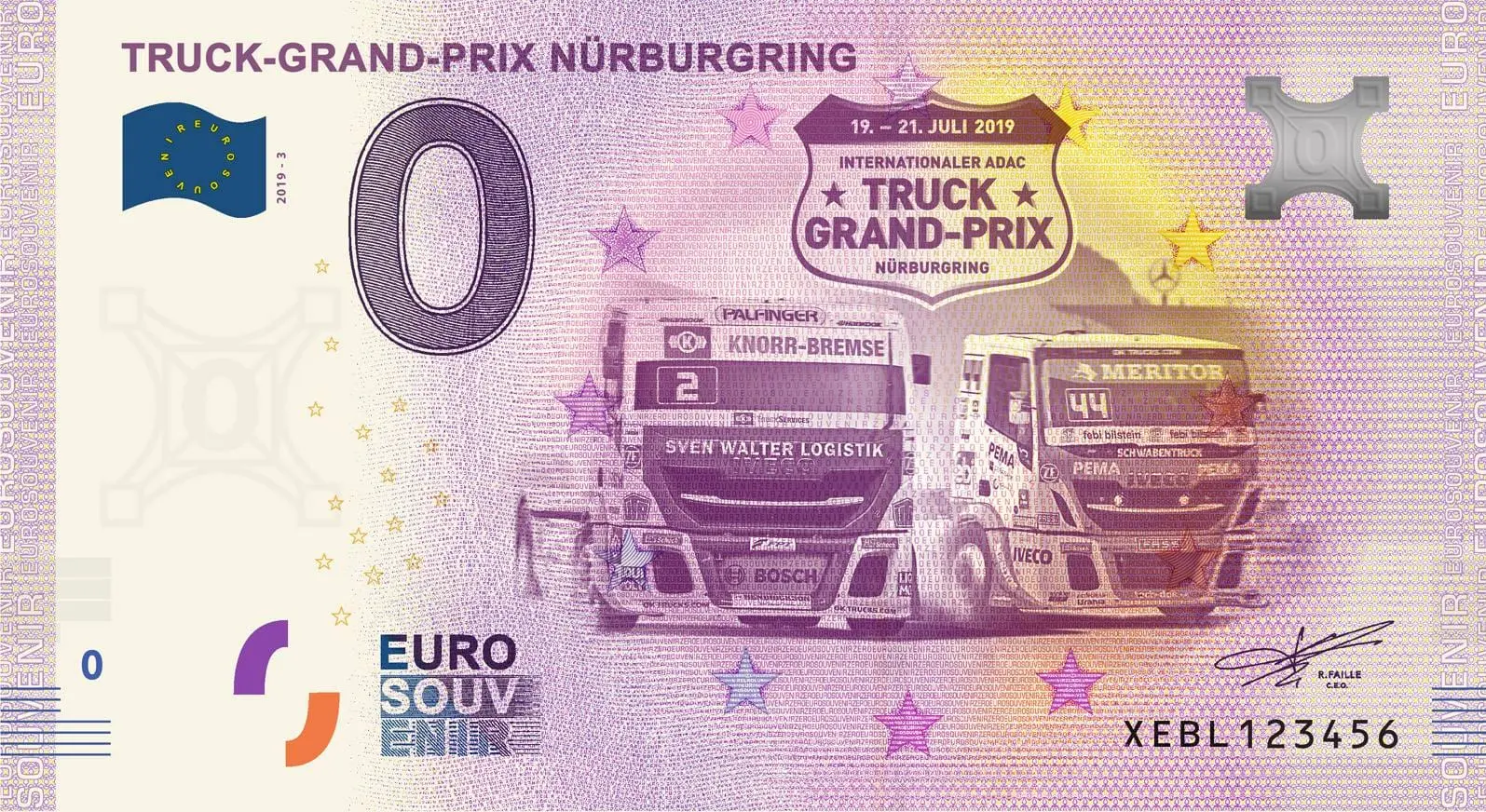0 Euro Suvenýrová bankovka – Truck-Grand-Prix Nürburgring 2019-3