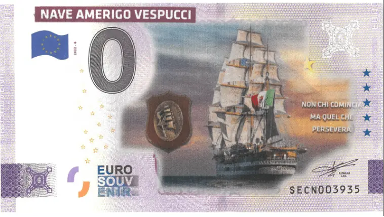 0 Euro Suvenýrová bankovka LOĎ AMERIGO VESPUCCI