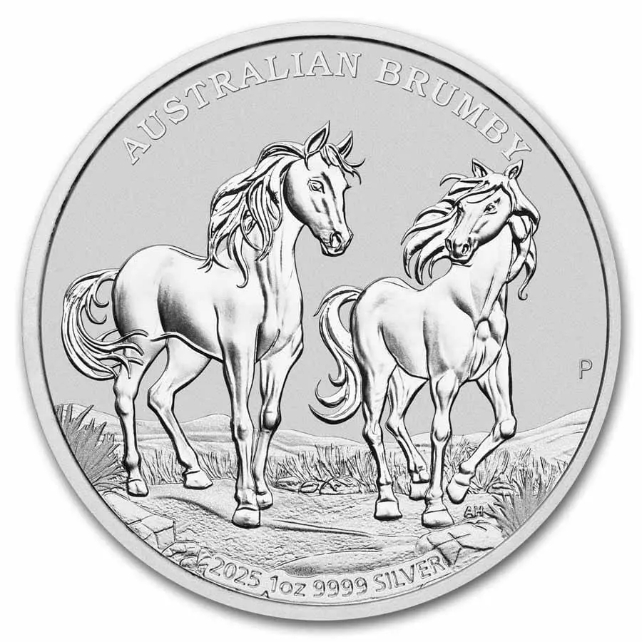 Stříbrná mince Australian Brumby BU z roku 2025, 1 oz