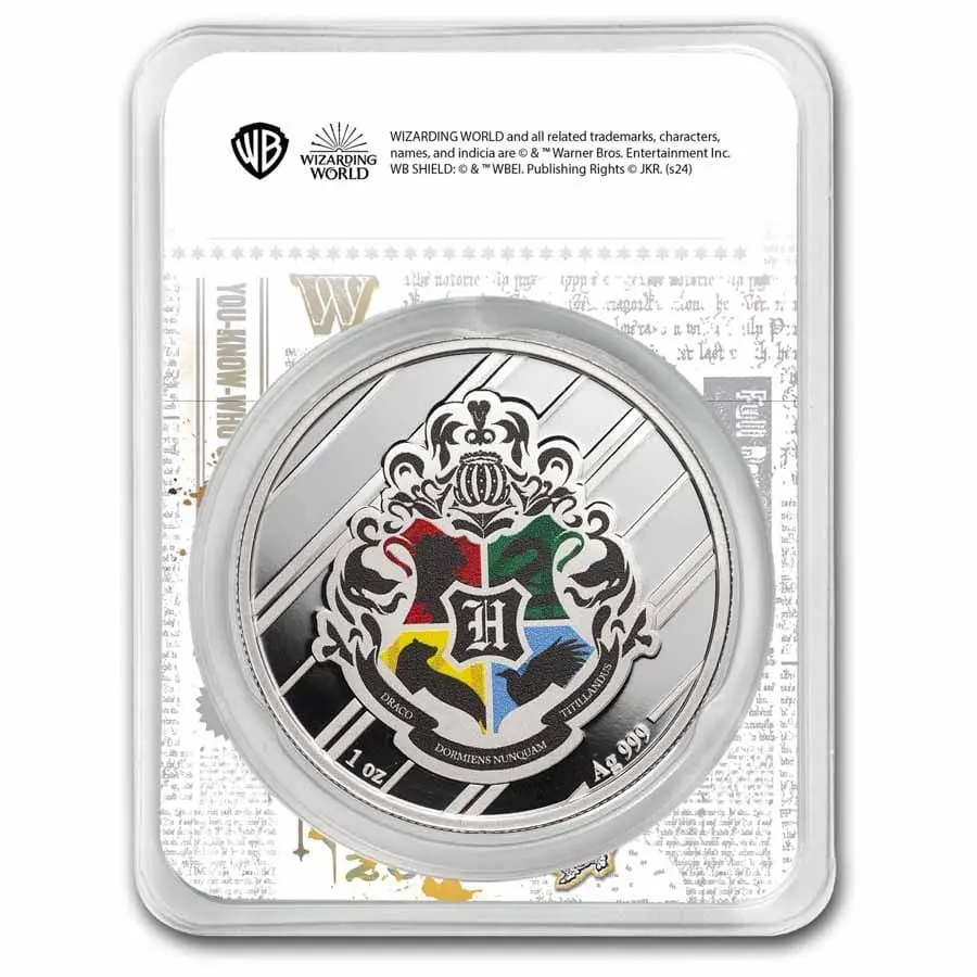 Stříbrné mince Harryho Pottera, 1 oz; Nebelvír, kolorované TEP