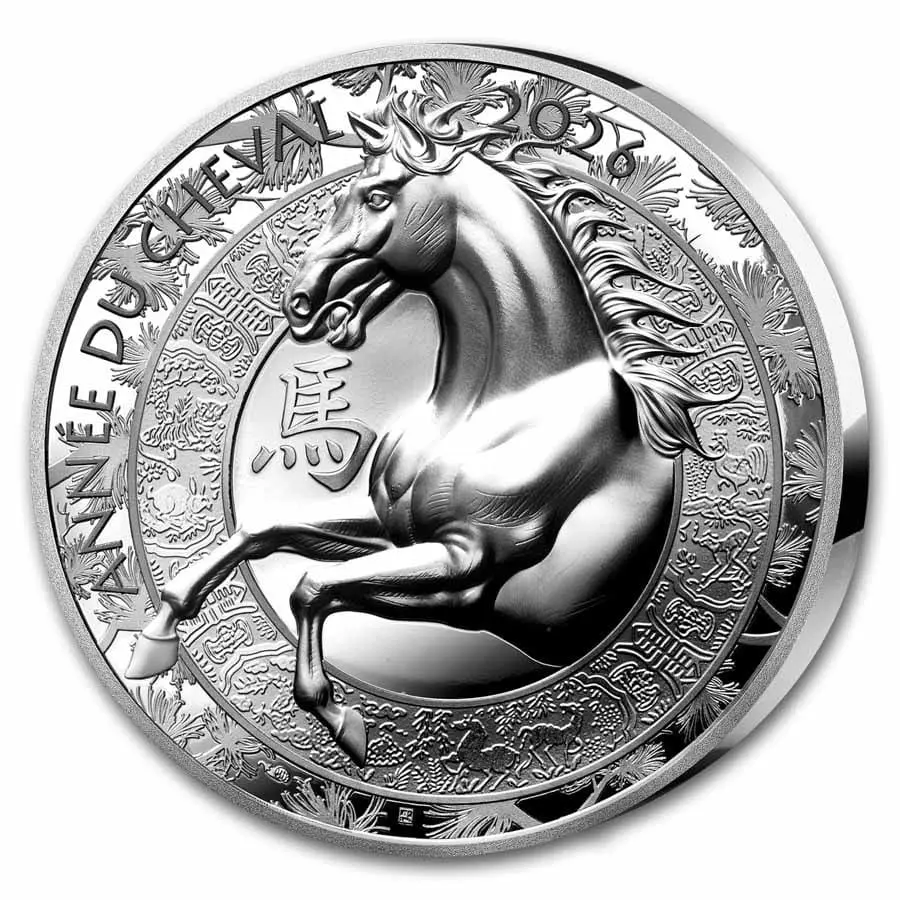 Stříbrná mince Francie 2026 20 € Rok koně HR Proof (lunární)